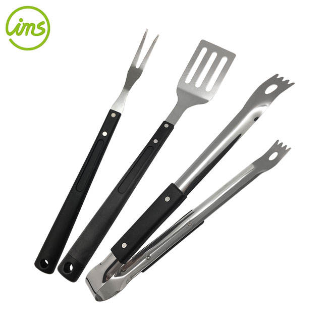 heavy duty 3-piece bbq grill tool set with pp handle